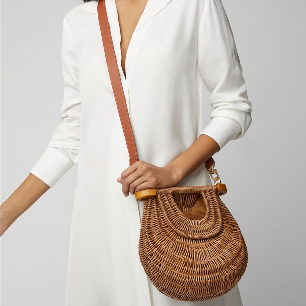 Staud Goldie Straw Crossbody bag